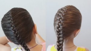 Обычная косичка_легкие прически для девочек в школу