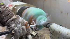 Технологии, токарный станок, эпоксидная смола и дерево