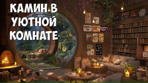 Шум камина, комната с видом на природу, музыка для сна и отдыха, relax music