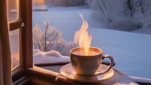 Встречаем доброе зимнее утро. Красивая музыкальная открытка.