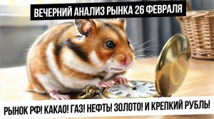 Вечерний анализ рынка 26 февраля. Падение нефти, и крепкий рубль. Какао и газ ждут разворот!