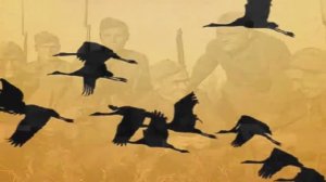 Летят перелётные птицы.