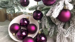 Набор однотонных пластиковых шаров глянцевых и матовых, цвет: фиолетовый, 60 мм, 906423