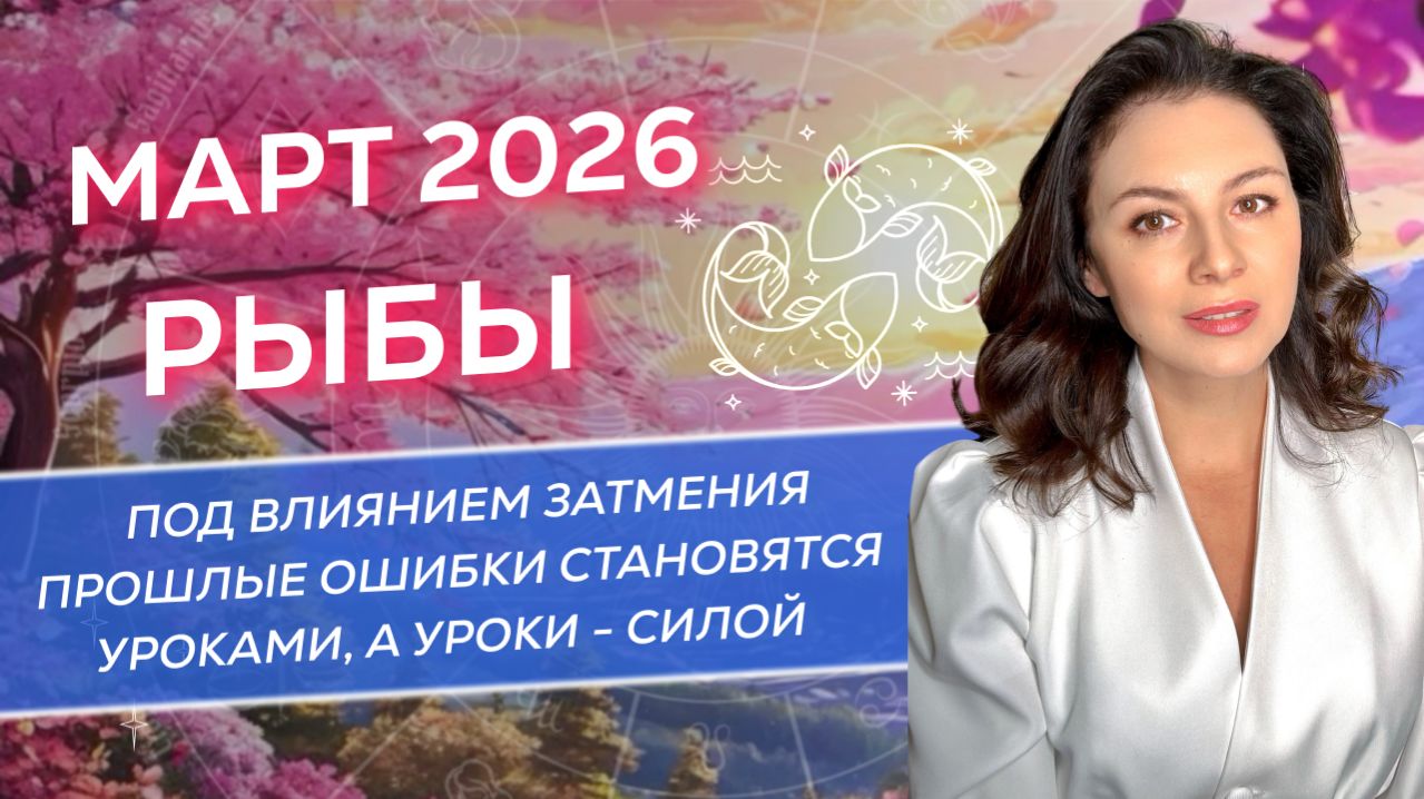 ПОД ВЛИЯНИЕМ ЗАТМЕНИЯ ПРОШЛЫЕ ОШИБКИ СТАНОВЯТСЯ УРОКАМИ, А УРОКИ - СИЛОЙ. ПРОГНОЗ ДЛЯ РЫБЫ_МАРТ 2026 смотреть онлайн