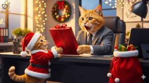 Кошка-мама и кот-папа забыли про рождественский подарок… Но их котенок спас семейный праздник 🎄❤️
