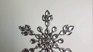 Верхушка на елку СНЕЖИНКА В АЛМАЗАХ-КАПЕЛЬКАХ, стекло, металл, серебряная, 26 см, A72100480-1