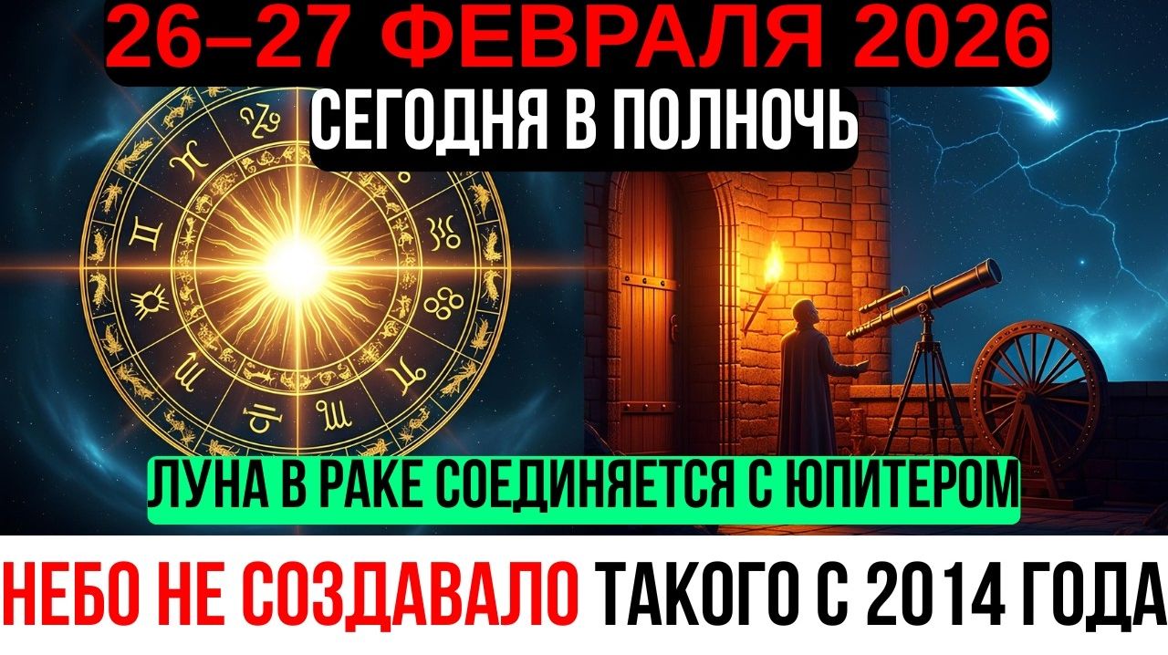 26–27 ФЕВРАЛЯ — ЛУНА В РАКЕ СОЕДИНЯЕТСЯ С ЮПИТЕРОМ: СУДЬБОНОСНАЯ ДВЕРЬ ОТКРЫВАЕТСЯ ВО ВРЕМЯ ШТОРМА! смотреть онлайн