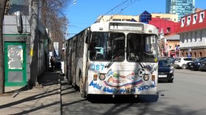 Троллейбус Екатеринбурга ЗиУ-682Г-012 [Г0А] борт. №087 маршрут 11 на ост. "Федерация профсоюзов"