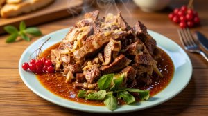 Лёгкое - рецепт приготовления просто и вкусно. Отварное легкое, обжаренное с луком на сковороде.