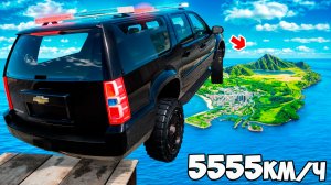 Как далеко чит тачка улетит с огромного трамплина в ГТА 5? GTA 5 Online