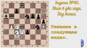 Шахматы. Задача №40, мат в два хода.