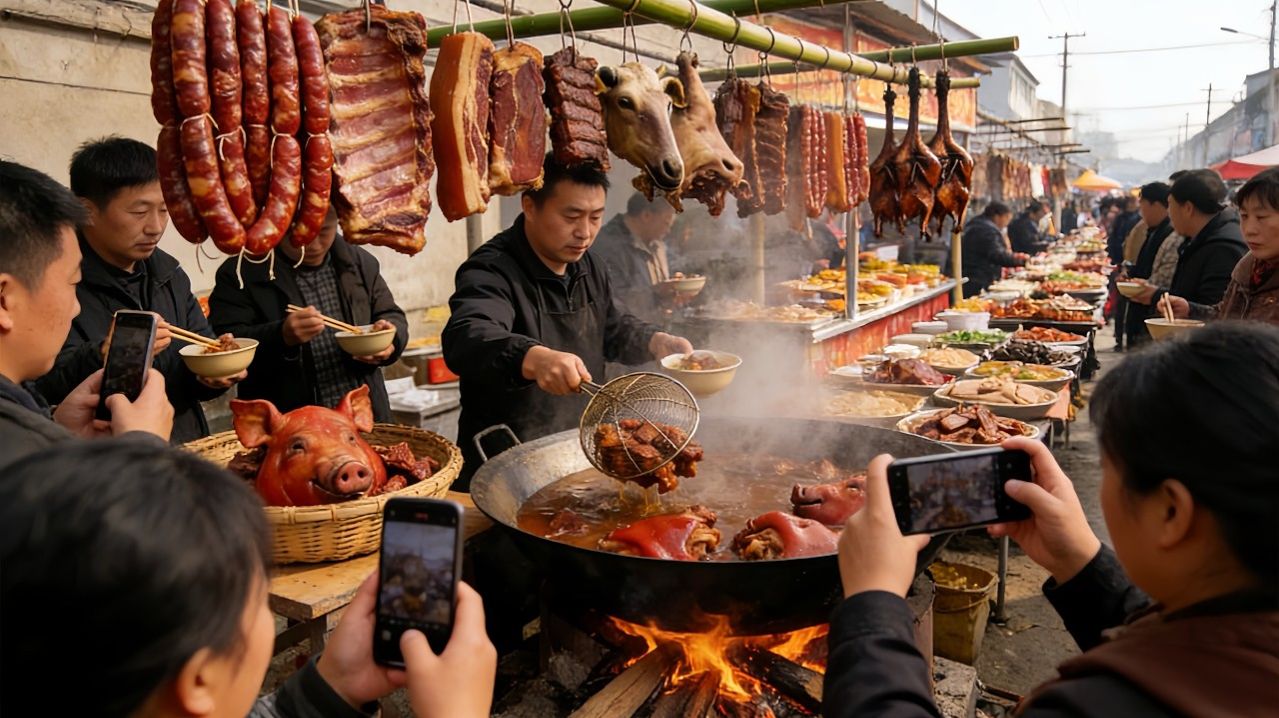 Какие блюда любят есть китайцы? Ответ вы найдете на этом сельском рынке. смотреть онлайн