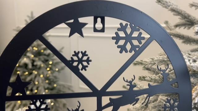 Настенный новогодний светильник СКАЗОЧНОЕ ОКОШКО - УПРЯЖКА САНТЫ, металл, чёрный, AMJ000020-1