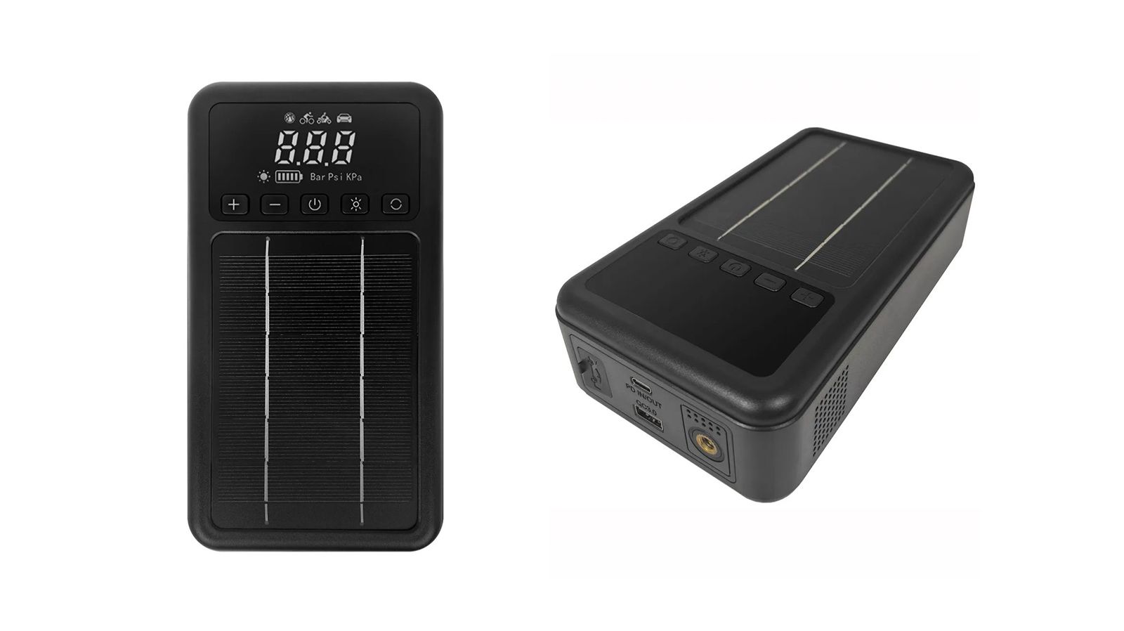 Бустер для запуска двигателя автомобиля с солнечной батареей и насосом