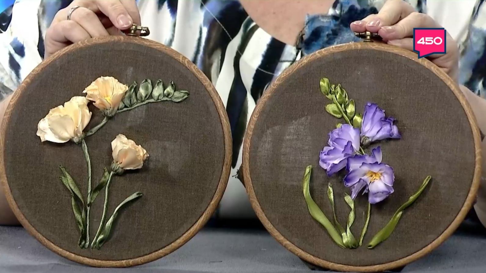 Фрезия из лент. Ручная работа