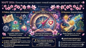 Астрологический прогноз: Март 2026 — месяц пробуждения и тихой магии