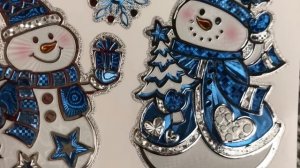 Набор наклеек СНЕГОВИЧКИ С ПОДАРКАМИ, 23х19 см, JC-15150