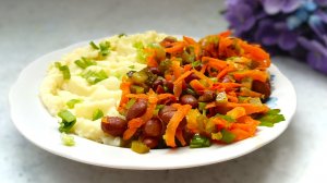 Постный салат с фасолью - пошаговый рецепт