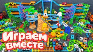 АСМР ГОНОЧНАЯ ТРАССА КОНСТРУКТОР ДЛЯ ДЕТЕЙ ! СТРОИМ ВМЕСТЕ И ЗАПУСКАЕМ МАШИНКИ ДЛЯ ДЕТЕЙ ЧАСТЬ 12