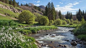 Весенний лесной ручей. Звуки природы, пение птиц, шум ручья, звуки леса релакс.