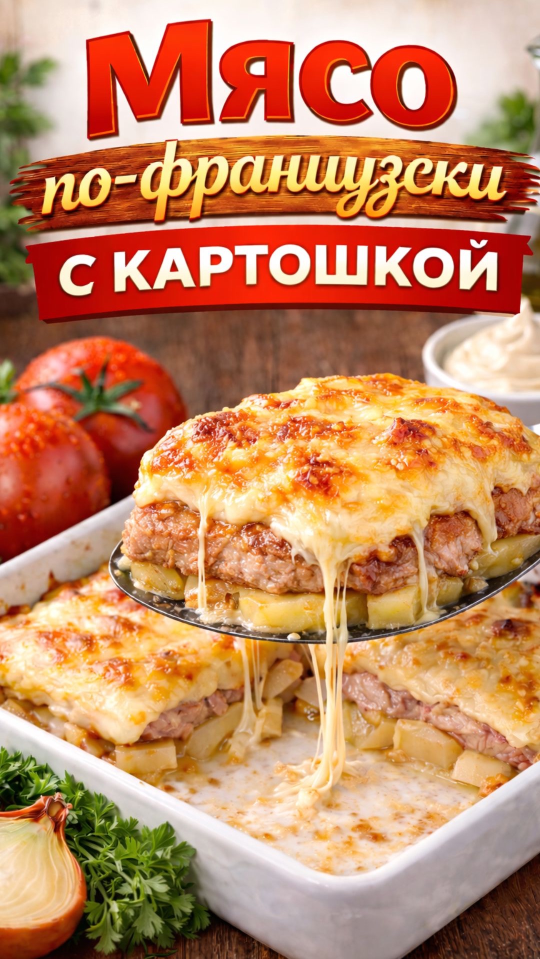 Мясо по-французски с картошкой — самый вкусный рецепт в духовке