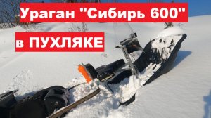 Испытааания мототолкача Ураган "Сибирь" 600 В глубоком пухляке и наледи.