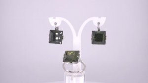 Комплект ювелирных украшений из серебра:  серьги арт. 3382252Дп15 кольцо арт. 3382252Дп15
