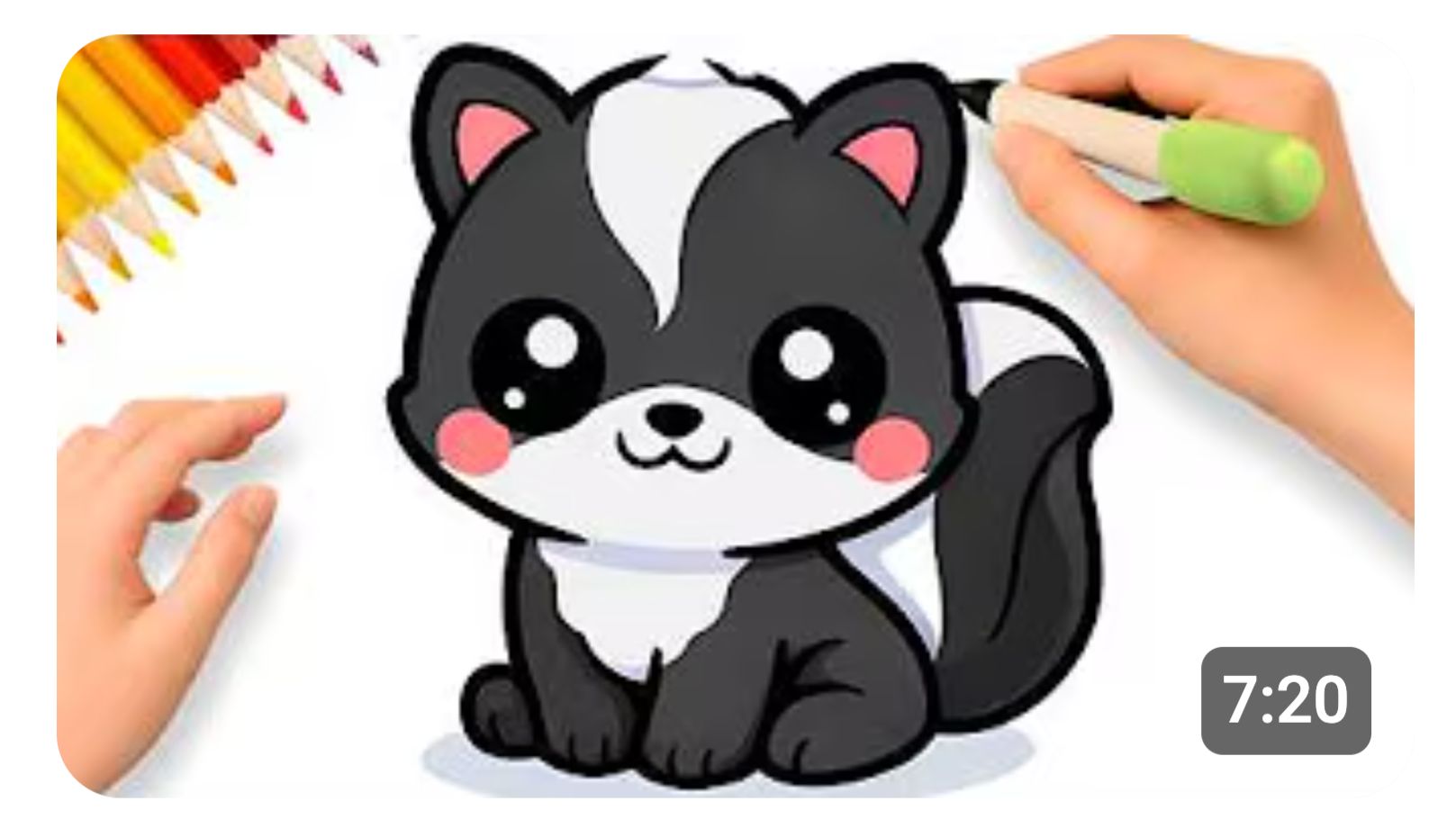 КАК ЛЕГКО НАРИСОВАТЬ СКУНКА ШАГ ЗА ШАГОМ 🦨✨ смотреть онлайн