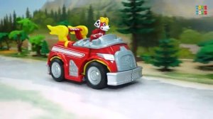 Маршалл и Чейз спасают свинку от огня! Патруль лап, Динозавр, пожарная машина | Nickelodeon