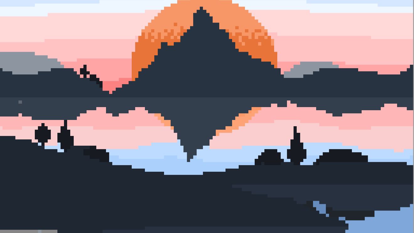 Рисуем Пейзаж пиксел-арт просто для Новичков. смотреть онлайн