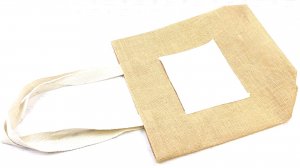 Джутовая сумка с хлопковым карманом