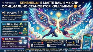 БЛИЗНЕЦЫ — Гороскоп на март 2026: Энергия общения и новые горизонты