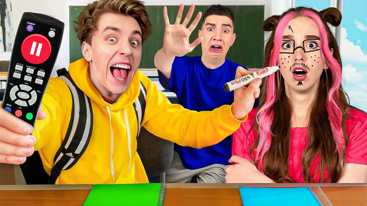 ПАУЗА Челлендж в ШКОЛЕ ! смотреть онлайн