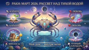РАК — Гороскоп на март 2026: Время довериться интуиции и найти путь домой