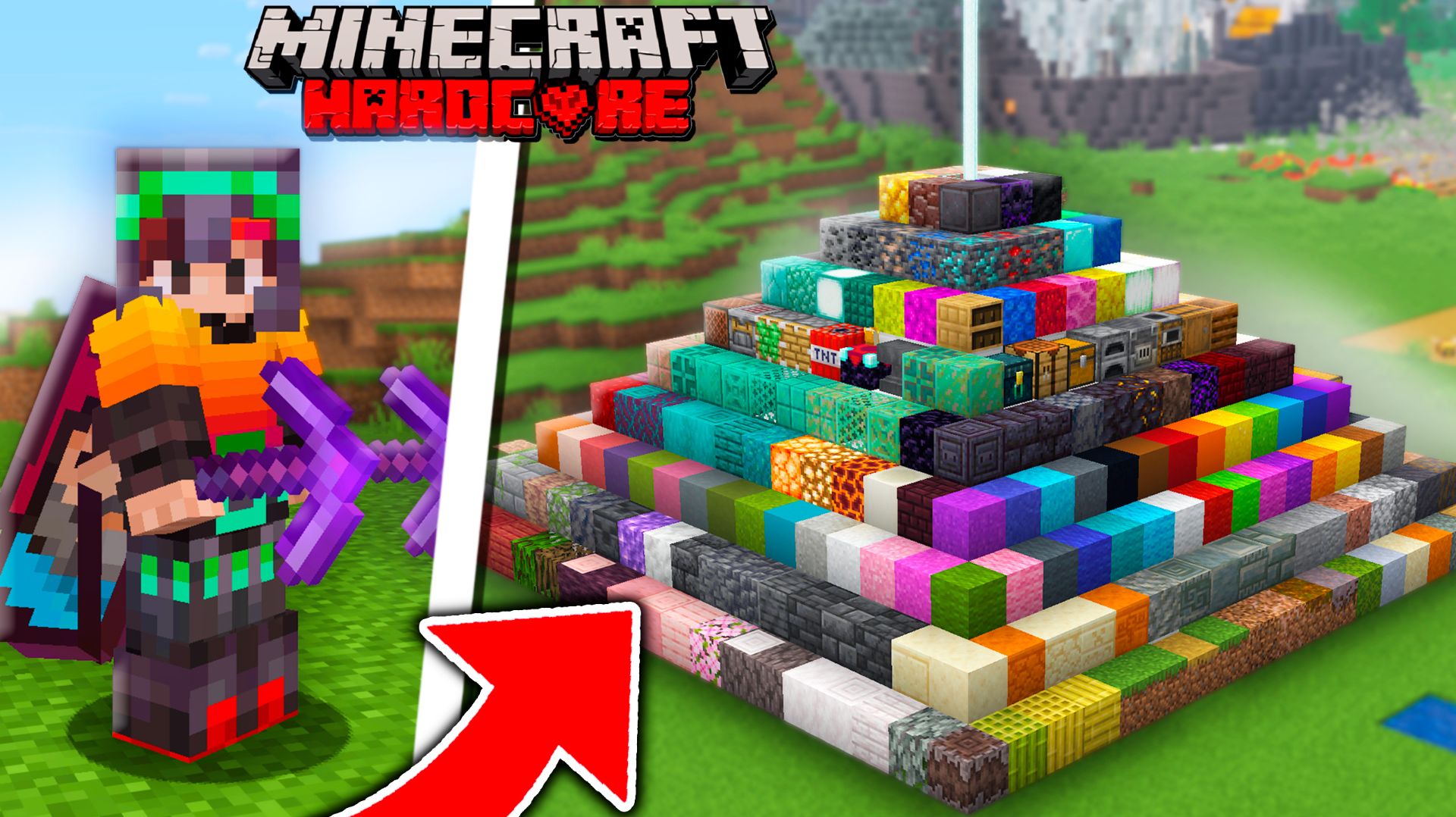 Я построил МАЯК из ВСЕХ БЛОКОВ в майнкрафт хардкор смотреть онлайн