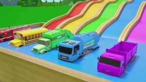 Спасите пожарную машину с помощью мяча - Колеса автобуса - Детские  песенки