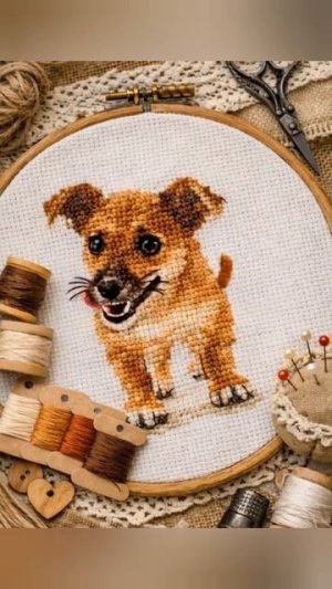 Улыбка, которую хочется вышить | Щенок крестиком