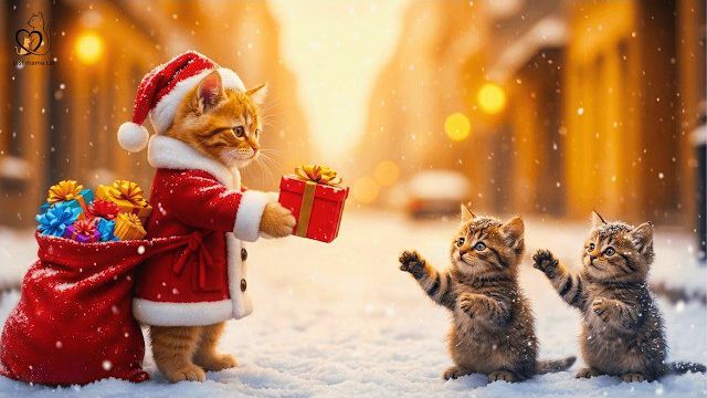 Бездомные котята остались без Рождества Но то, что мама-кошка и рыжая сделали, растопит ваше сердце смотреть онлайн