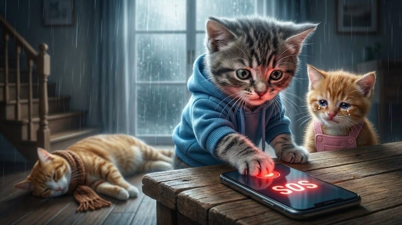 Мама-кошка упала с лестницы, а двое котят стали ее ГЕРОЯМИ — трогательная история смотреть онлайн