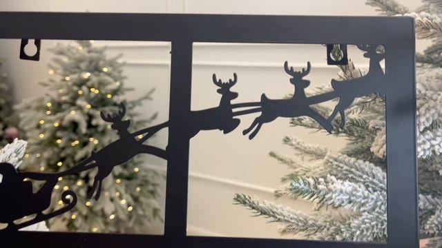 Настенный новогодний светильник УЮТНЫЙ ПЕЙЗАЖ - УПРЯЖКА САНТЫ, металл, чёрный, AMJ000040-2