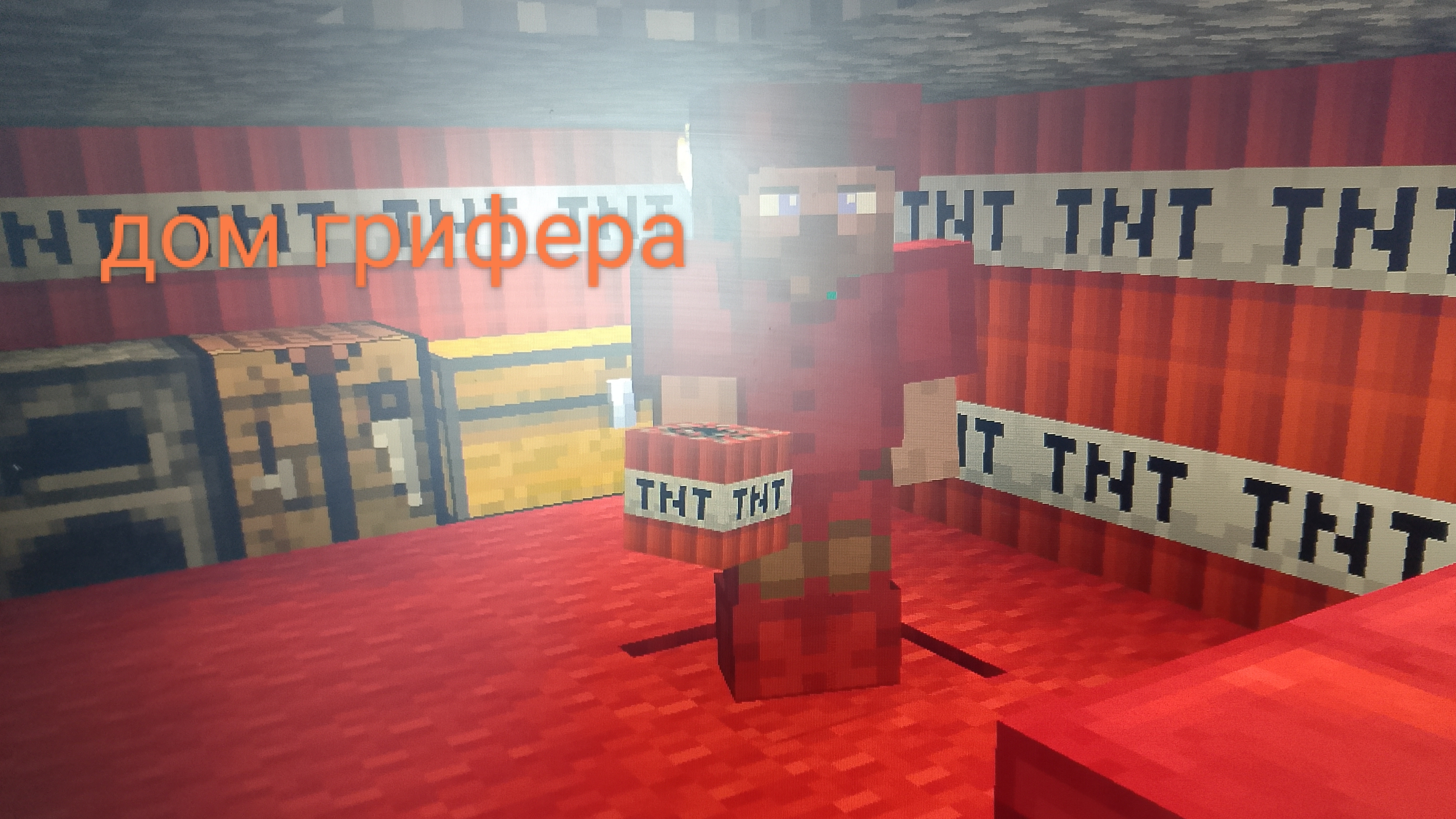 всë это время грифер жил под моим домам в майнкрафте в деревне 14