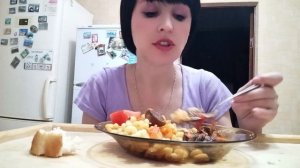 МУКБАНГ/Макароны с мясо