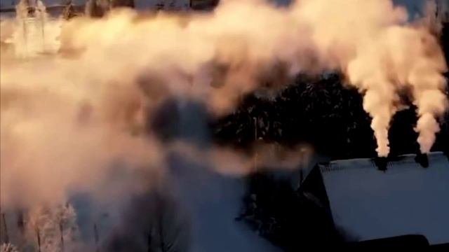 Футаж ЗИМНЯЯ ДЕРЕВНЯ № 506