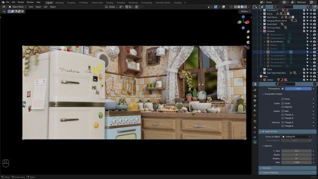 Stylized Kitchen Course in Blender p161 SK_S4_C02 Setting Up Cameras Part 2 смотреть онлайн