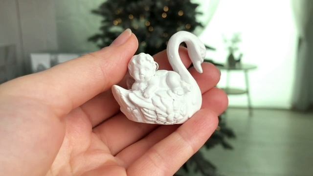 Ёлочное украшение АНГЕЛ И ЛЕБЕДЬ, белоснежное, 5х4х5 см, разные модели, 395404