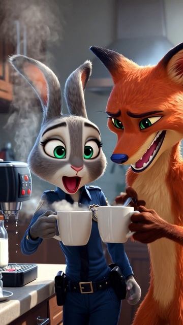 Пьëм кофе Ник и Джуди Пьëм кофе Ник и Джуди