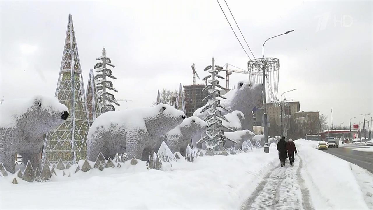 Снегопад в Москве продлится до конца дня. смотреть онлайн