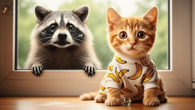 Отважный рыжий котенок СПАСАЕТ дом! (Видеозапись с камеры видеонаблюдения) 📹 смотреть онлайн