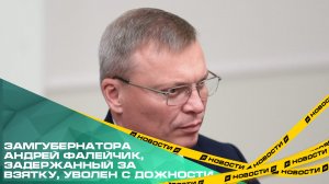 Замгубернатора Андрей Фалейчик, задержанный за взятку, уволен с должности.