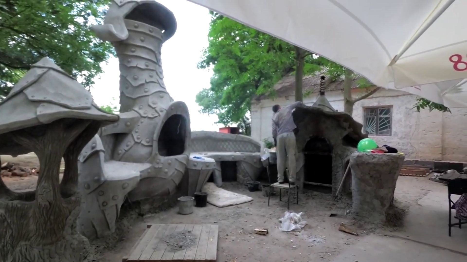 труба  камина  без  кирпича..  как  отштукатурить  эту  трубу  внутри…